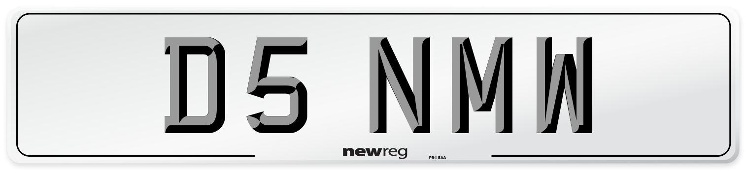 D5 NMW Number Plate from New Reg
